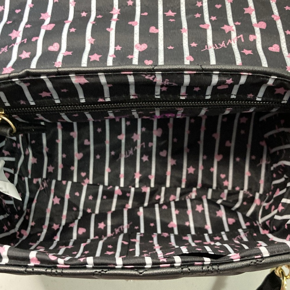 Betsey Johnson LBaddy Black And Pink Crossbody Bag NEW WITH TAGS - Picture 10 of 10